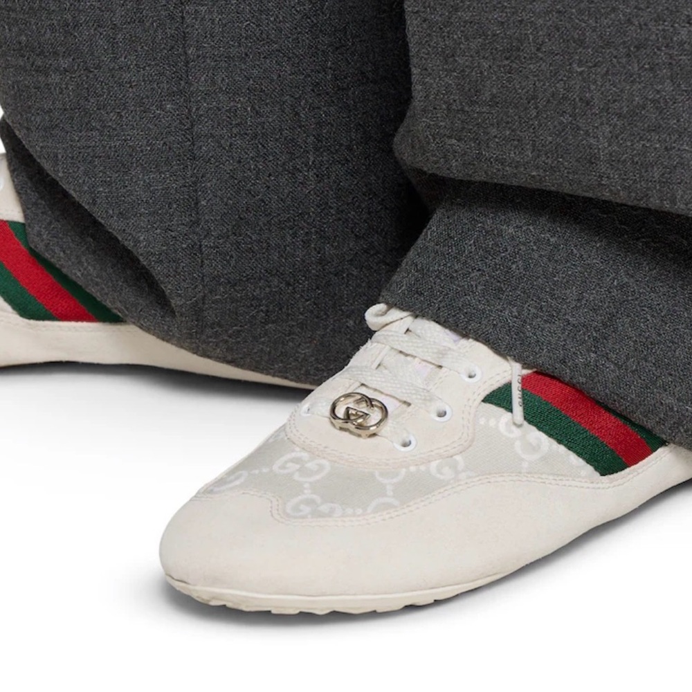 Gucci Off-White GG Canvas Sneakers with Green and Red Web NWT - Picture 7 of 7